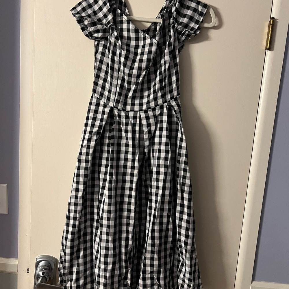 Retro Stage Black & White Gingham Vintage Dress – Size Small. New